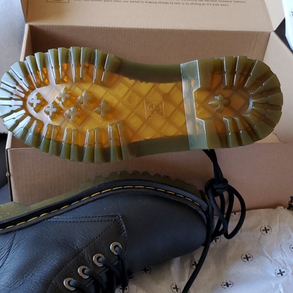 Dr martens tall combat black leather boot sz 6 - Picture 10 of 15